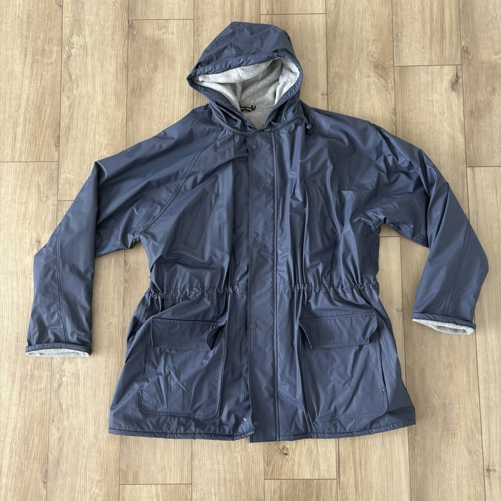 Totes Polar Fleece Slicker Women's XL Full Zip Hooded Cinch Waist Waterproof